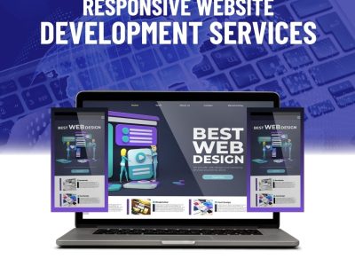 Blue And White Modern Responsive Website Development Services Instagram Post